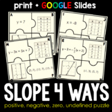 Slope 4 Ways Puzzle Activity - print and digital