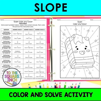 Preview of Slope Color & Solve Activity | Finding Slope Color by Number