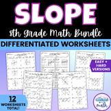 Slope Differentiated Worksheets BUNDLE 8th Grade Math Pre-Algebra