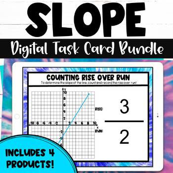 Preview of Slope Digital Task Cards Activity Bundle | Finding Slope | Slope Intercept Form