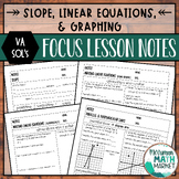 Slope, Equations, Graphing Focus Lesson Guided Notes Bundl