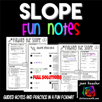 Preview of Finding the Slope 4 Ways FUN Notes Doodle Pages