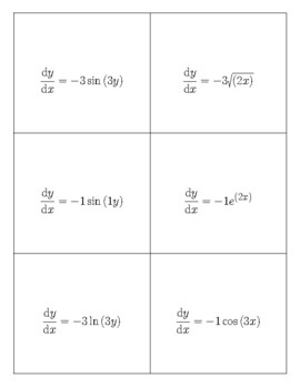 Preview of Slope Fields Flash Cards: 101 Intermediate Cards