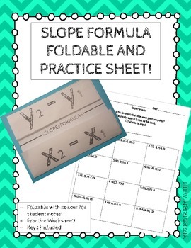 Preview of Slope Formula Foldable and Worksheet