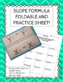 Slope Formula Foldable and Worksheet