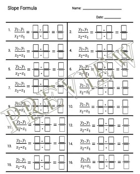 Preview of Slope Formula Graphic Organizer Work Paper Accommodation