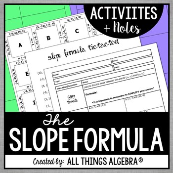 Preview of Slope Formula | Notes & Activities