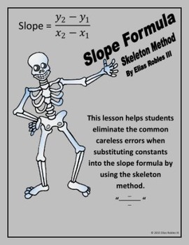 Preview of Slope Formula Skeleton Method with Foldable & Smartboard guided practice