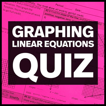 Slope Graphing Linear Equations X And Y Intercepts Quiz By