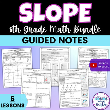 Preview of Slope Guided Notes Lessons BUNDLE 8th Math Pre-Algebra