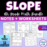 Slope Guided Notes and Worksheets BUNDLE 8th Grade Math