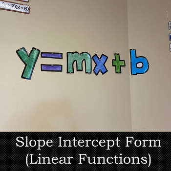 Preview of Slope Intercept Form Classroom Sign