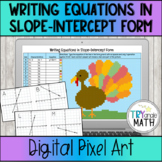 Slope Intercept Form Digital Activity Pixel Art Thanksgiving