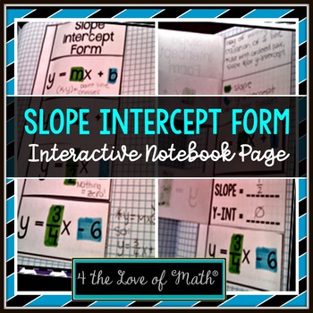 Preview of Slope Intercept Form Foldable Page