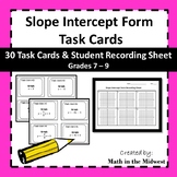 Slope Intercept Form Graphing {Task Cards} 8.F.3
