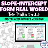 Slope Intercept Form Graphs, Tables and Word Problems Digi