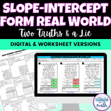 Slope Intercept Form Graphs, Tables and Word Problems Digi