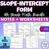 Slope-Intercept Form Guided Notes and Worksheets BUNDLE