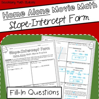 Preview of Slope-Intercept Form: Home Alone Movie Math