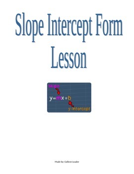 Preview of Slope-Intercept Form Lesson