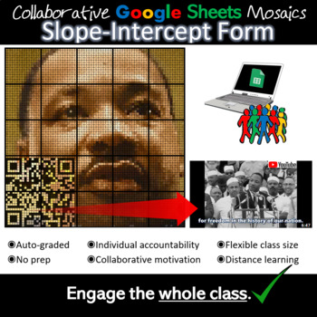 Preview of Slope Intercept Form, MLK Google Sheets Collaborative Mosaic