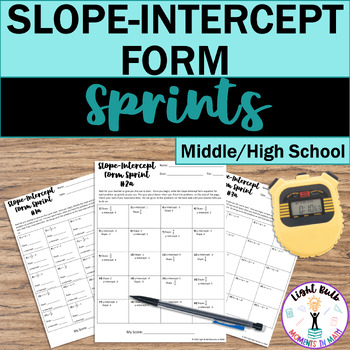 Preview of Slope-Intercept Form Timed Math Drills for Fluency (Sprints)