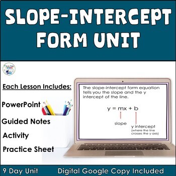 Preview of Slope-Intercept Form Unit -Graphing and Writing Linear Equations Lessons