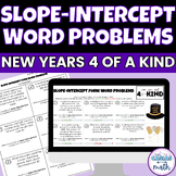 Slope-Intercept Form Word Problems New Years Math Activity