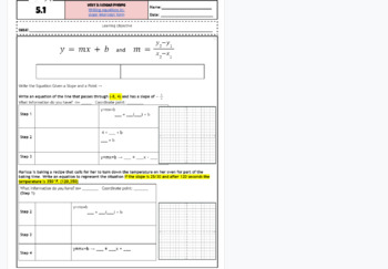 Preview of Slope-Intercept Form: Writing Equations & Graphing Fillable Scaffolded Notes