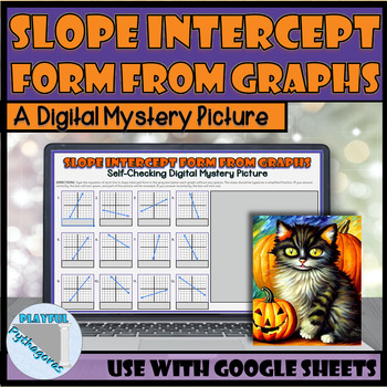 Preview of Slope Intercept Form from Graphs Fall/Halloween Digital Mystery Picture Activity