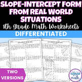 Slope-Intercept Form from Real World Situations Differenti