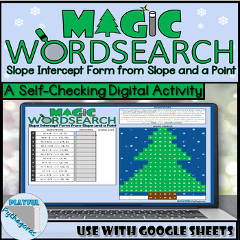 Preview of Slope Intercept Form from Slope and a Point Winter WordSearch Digital Activity