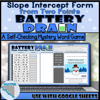 Preview of Slope Intercept Form from Two Points Winter Digital Activity