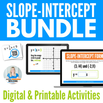 Preview of Slope Intercept Form of Linear Equations BUNDLE