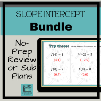 Preview of Slope Intercept Powerpoint Lesson, notes, and game bundle (no prep for lesson)