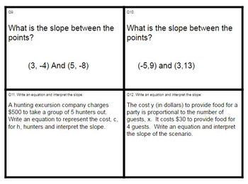 Preview of Slope Intercept, Proportional Equations and Interpreting Slope (8.EE.5, 8.EE.6)