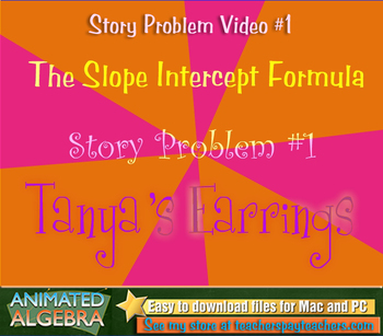 Preview of Slope Intercept - Story Problem Video 1 - Tanya's Earrings