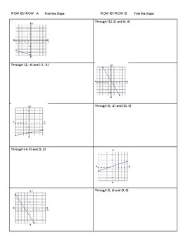 Preview of Slope Partner Problems (Row-By-Rows)