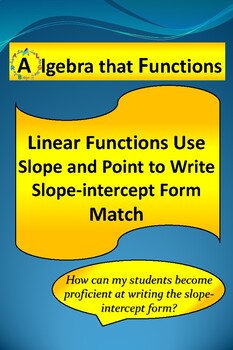 Preview of Slope & Point to Write Slope-interceptForm Match withWorked-OutAnswers *DISTANCE