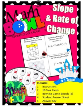 Preview of Slope & Rate of Change Activity | Math Bowl TEKS 8.4B, 8.4C
