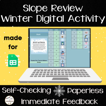 Preview of Slope Review - 8th Grade Math Digital Activity - Winter Themed