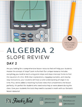 Preview of 0.0 - Slope Review (Day 2) Lesson with Matching YouTube Video