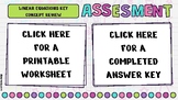 Slope Review (Intro to Linear Equations) Worksheet Assessment