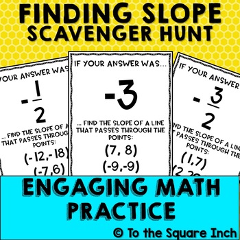 Preview of Slope Scavenger Hunt Practice Activity | Finding Slope Game