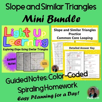 Preview of Slope Similar Triangles Guided Notes Videos Homework Distance Learning BUNDLE