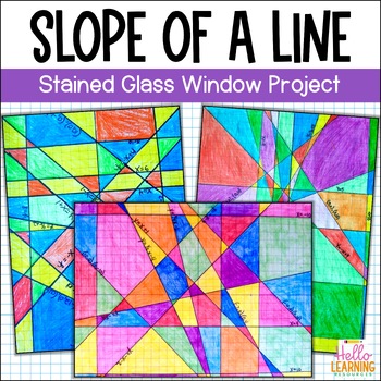 Preview of Slope Intercept Form Activity - Stained Glass Slope Project - Coloring Activity