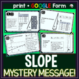 Slope MYSTERY MESSAGE! Task Cards Activity - print and digital