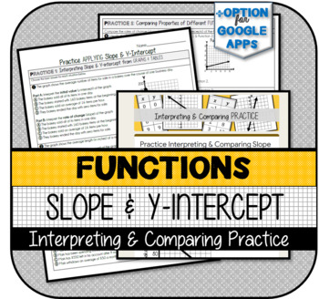 Preview of Slope & Y-Intercept: Interpreting & Comparing PRACTICE