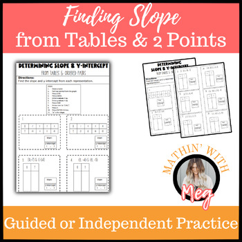 Preview of Finding the Slope from Tables and Two Points | TEKS 8.4C, A.3A, & A.3B