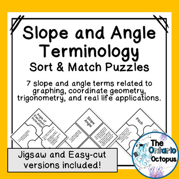 Preview of Slope and Angle Vocabulary Matching Puzzles